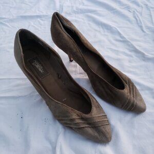Women's Brown High Heel REAL Leather Shoes - Size 12